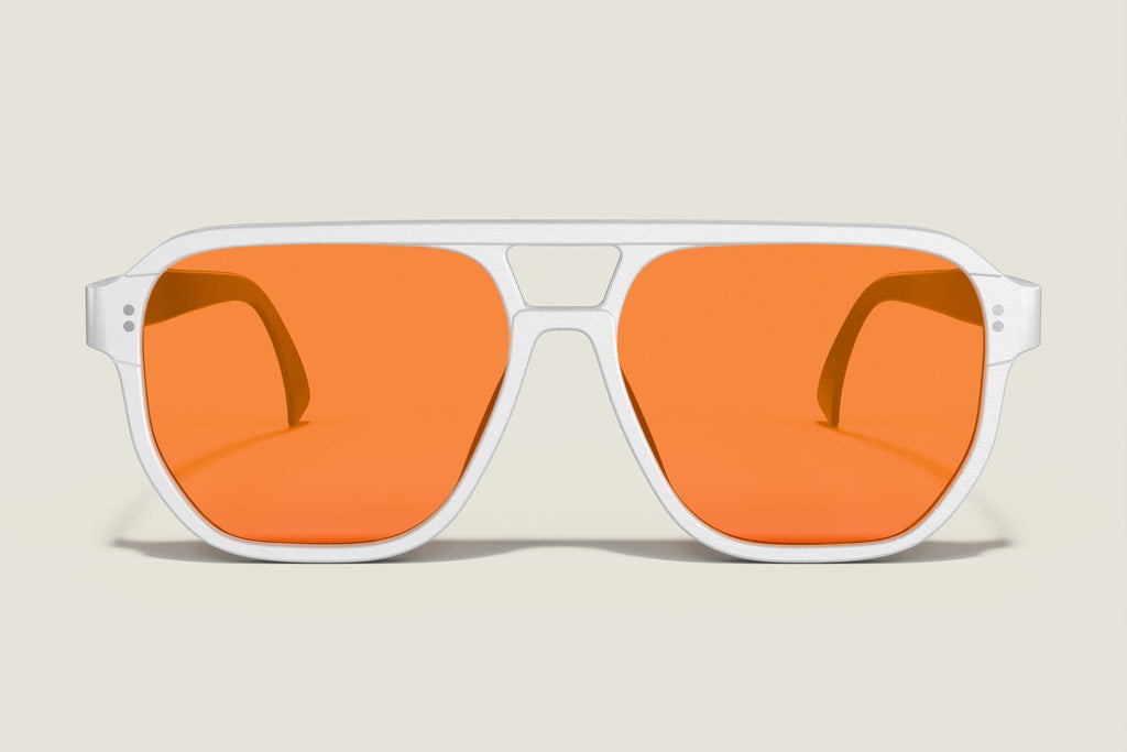 Night Game Aviator — White — front