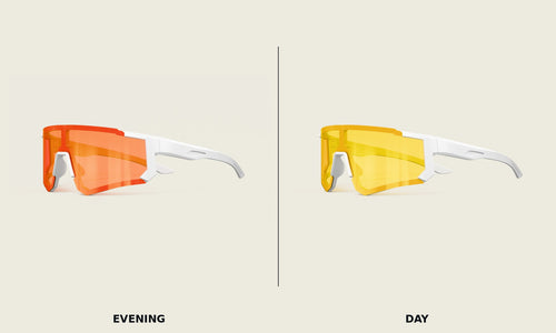 The Doubleheader Shield — White — Evening + Day lenses